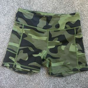 Zyia Green camo hustle shorts